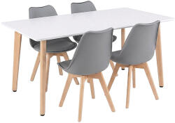 Leziter Silla 150 4+1 étkező garnitúra fehér-szürke (LN-102-15090-RE_DA232AG_4) - homelux