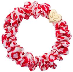 By Eloise London Silk Scrunchie Gold Heart Ластик за коса за жени цвят Red Leopard