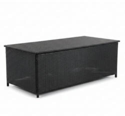  Kerti tárolóláda, Grande Space, 1024 l, fekete, 160 x 80 x 80 cm, acél váz, rattan hatású, időjárásálló, fedeles kialakítású (3EXN0063)