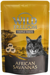 Wild Freedom 16x85g Wild Freedom Triple Taste African Savannas - csirke, marha & kecske tasakos nedves macskatáp
