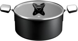 Tefal Oala cu capac Tefal Excellence+ G3285353, 28 cm, 8.4 L, invelis antiaderent, tehnologie FUSIONCORE, Thermo-Signal, manere nituite, aluminiu, inductie, negru (G3285353)