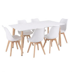 Leziter Silla 150 6+1 étkező garnitúra fehér-fehér (LN-102-15090-RE_DA232AW_6) - geminiduo