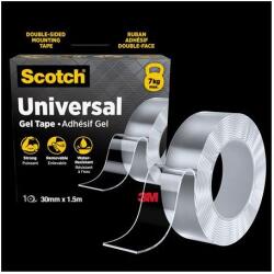 3M Bandă adezivă, față-verso, puternică, 30 mm x 1, 5 m, 3M SCOTCH "Universal Gel", transparentă