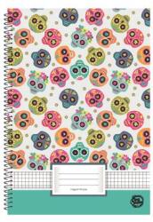 OPTISCHOOL Spirálfüzet, A4, kockás, 70 lap, OPTISCHOOL, "Skull (NKOPSFKS)
