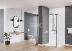 Deante Walk-in, Deante Kerria Plus zuhanyfal 80 cm, fekete KTS_N38P