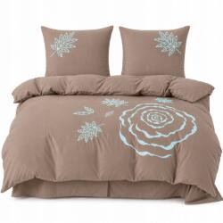 Cotton world Rózsa mintás hímzett ágyneműhuzat 160x200 Kakaós 100% mikroszálas Lengyel Termék (Pościel haftowana w Róże 160x200 Kakaowy)
