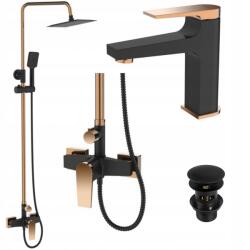 INVENA Esőzuhany csaptelep. zuhany. mosható. black/gold rose (AU-35-D14^ BU-35-014)