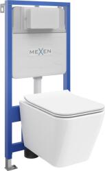 Mexen Cube Fenix Slim beépíthető WC készlet, WC csésze és lassan záródó ülőke, fényes fehér - 61030924000 (61030924000)