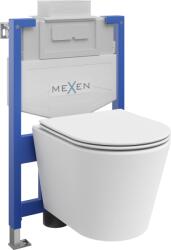 Mexen Rico WC falsík alatti szett Fenix XS-U szerkezettel, WC csésze és lassan csukódó ülőke, matt fehér - 68530724001 (68530724001)
