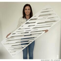  Fali dekorpanel, sávos mintázat, modern 50x150 cm, 3 mm HDF - FP13 fa fehér színű falburkolat