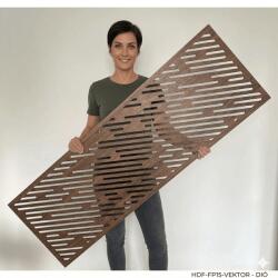  Fali dekorpanel, Vektor minta, 50x150 cm, 3 mm HDF - FP15 dió fa színű falburkolat
