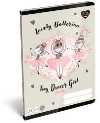 LIZZY Füzet, tűzött, A5, vonalas, 32 lap, 4-8. osztály, LIZZYSULI, "Tiny Dancer, Lovely Ballerina", "21-32 (TICLFVA5TD4) - tintasziget