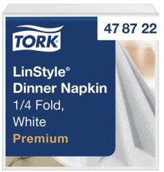 Tork Szalvéta, iparilag komposztálható, 1/4 hajtogatott, 1 rétegű, 39x39 cm, Premium, TORK LinStyle , fehér (478722) - kellekanyagonline