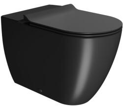 SAPHO Gsi Pura monoblokk kerámia WC csésze 36x63cm Swirlflush öblítéssel és DualGlaze bevonattal, matt fekete 880626 (880626)
