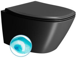 SAPHO Gsi Modo fali kerámia WC csésze 37x54cm SwirlFlush öblítéssel és DualGlaze bevonattal, matt fekete 841526 (841526)