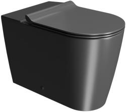 SAPHO GSI Kube X monoblokk kerámia WC 36x63 cm Swirlflush öblítéssel és DualGlaze bevonattal, matt fekete 941926 (941926)