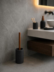 SAPHO Craft álló WC kefe tartó, akác/fekete 8572 (8572)