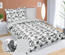 BellaTEX Krepp párnahuzat 1 db 140x200 cm 1 db 70x90 cm egyik oldala szürke virág, d (Bellatex)
