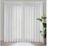 EUROFIRANY Belissa fényáteresztő függöny mennyezeti sínhez Fehér 300x300 cm