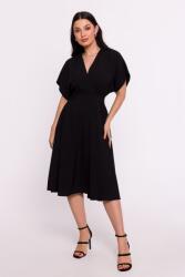 BeWear Elegáns Női Ruha MIDI Bő Szabású Fekete 36 S