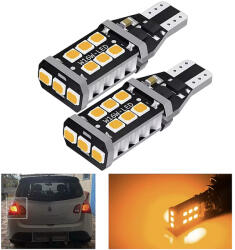 LEDtech WY16W W16W T15 index LED izzó égő borostyán sárga - narancssárga Canbus 2db-os készlet✔️