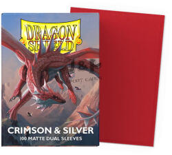  Dragon Shield Standard Dual Matte Sleeves - Crimson Rhuber (100db/csomag) - Skarlát és Ezüst
