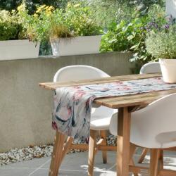 Takoy Traversă de masă alb-albastră 40x180 cm, impermeabilă GARDEN, pentru terasă și balcon Fata de masa