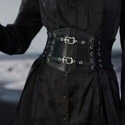  Fűzős öv széles csipkés gótikus lolita fűző csomózott Csat L 86cm (025521426481)