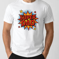 Deconline Crafts Férfi póló "Super Dad" mintás - fehér és fekete színben - Apás póló (DO-SD)