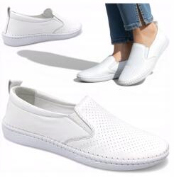 Loretta Vitale Női Bőr félcipő 40 Elegáns Tavaszi Bebújós Cipők Loretta (Loretta I-04 White)