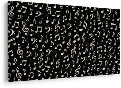 Dovido Tablou note muzicale pe fundal negru - 40x30