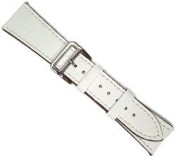 ArtIn Curea Ceas Piele Naturală Două Straturi - Albă - Quick Release - 22 mm Telescop / 14 mm Cataramă (WZ5578)