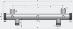 Einstal Colector refulare doua pompe 2 - 1 1/2 (41689302761)