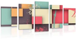 Dovido Tablou 5-piese textură abstractă - 100x50 - dovido - 266,61 RON