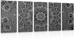 Dovido Tablou 5-piese Mandala orientală în design alb-negru - 200x100