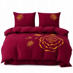 Cotton world Rózsa mintás hímzett ágyneműhuzat 160x200 Bordó 100% mikroszálas Lengyel Termék (Pościel haftowana w Róże 160x200 Bordowa)