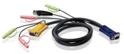 ATEN CABLU KVM ATEN, convertor Serial la Video + USB+ Audio Plugs(Mic & Speaker), conector 1: SPHD-15 Male 2L-5302U (timbru verde 0.8 lei)