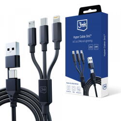 3mk Protection Cablu 3in1 USB-CMicro-USBLighting 12W, 3mk Hyper, 1.5m