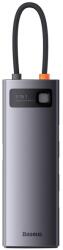 Baseus DOCKING Station Baseus Metal Gleam, conectare PC USB-C, USB 3.0 x 3, VGA x 1, USB-Cx1 PD 20V / 5A, HDMIx1 / 4K / 30Hz, SD / microSD, gri WKWG030213 (timbru verde 0.18 lei) - 6932172608262