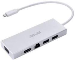 ASUS DOCKING Station Asus compatibil universal, conectare PC USB Type C, USB 3.0 x 2, RJ-45, alb, 90XB067N-BDS000 (timbru verde 0.18 lei)