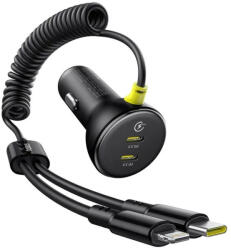Baseus Incarcator auto + cablu 60W RGB Baseus, 1.4m, C00035902121-00