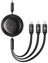 Baseus CABLU alimentare si date Baseus Free2Draw, Fast Charging Data Cable, retractabil universal, USB Type-C la USB Type-C, micro USB si Lightning 100W, 1.1m, negru P10368700111-04(timbru verde 0.08 lei) - 