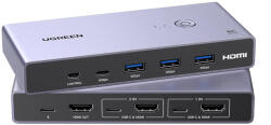 UGREEN Switch DP 2in 1out Ugreen, gri, 8K@60Hz, 25961