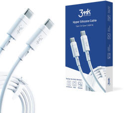 3mk Protection Cablu de dateincarcare USB-C 60W, 3mk Hyper Silicone, alb, 1m