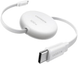 UGREEN Cablu Type-C MacBook retractabil Ugreen, 100W, 1m, alb, L531