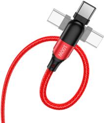 hoco. Cablu de date USB-C la USB-C Hoco U100 Orbit, 100W, 5A, 1.5m, Rosu, Blister