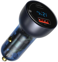 Baseus Incarcator auto Baseus, Type-C PD3.0, USB QC4.0, 65W, gri, CCKX-C0G