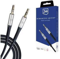 3mk Protection Cablu AUX 2x mini Jack 3.5mm, 3mk, negru, 1m