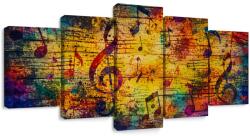 Dovido Tablou 5-piese simfonie muzicală de culori - 150x75