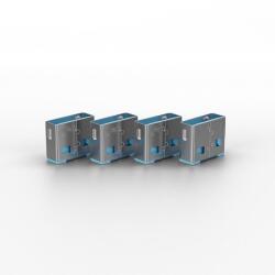 Lindy USB Port Locks 4x Blue+Key, "LY-40452